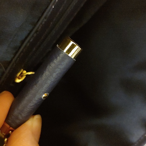 Joy & Iman dark blue leather tote bag. NWOT. - Picture 14 of 14